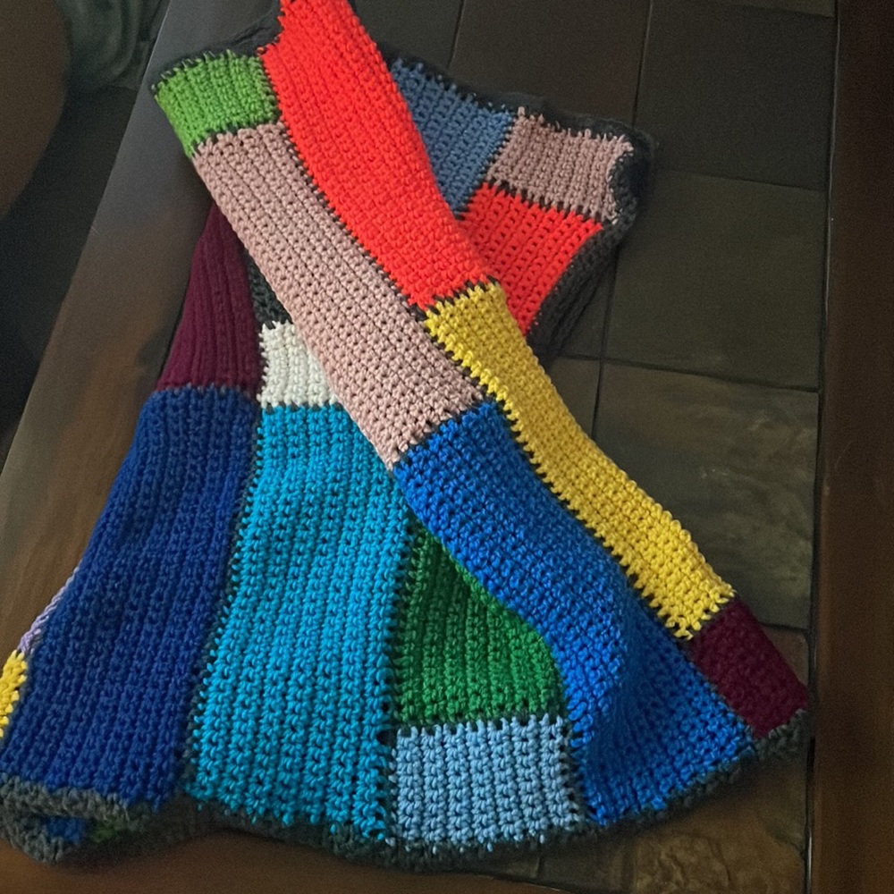 “Rubik’s Cube” Blanket for One- crochet Homemade by JulzyRaye- multi-colors - Picture 6 of 12